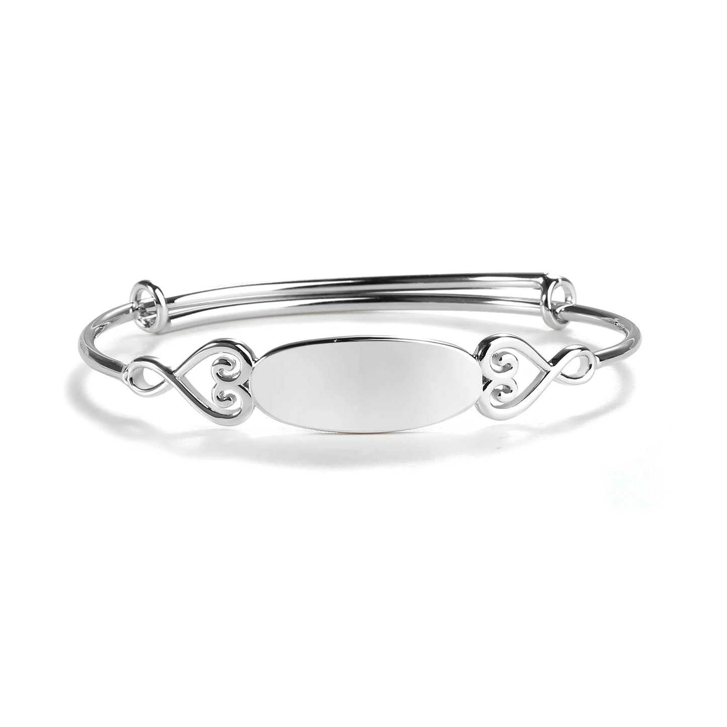 Engravable Sterling Silver Oval Bangle