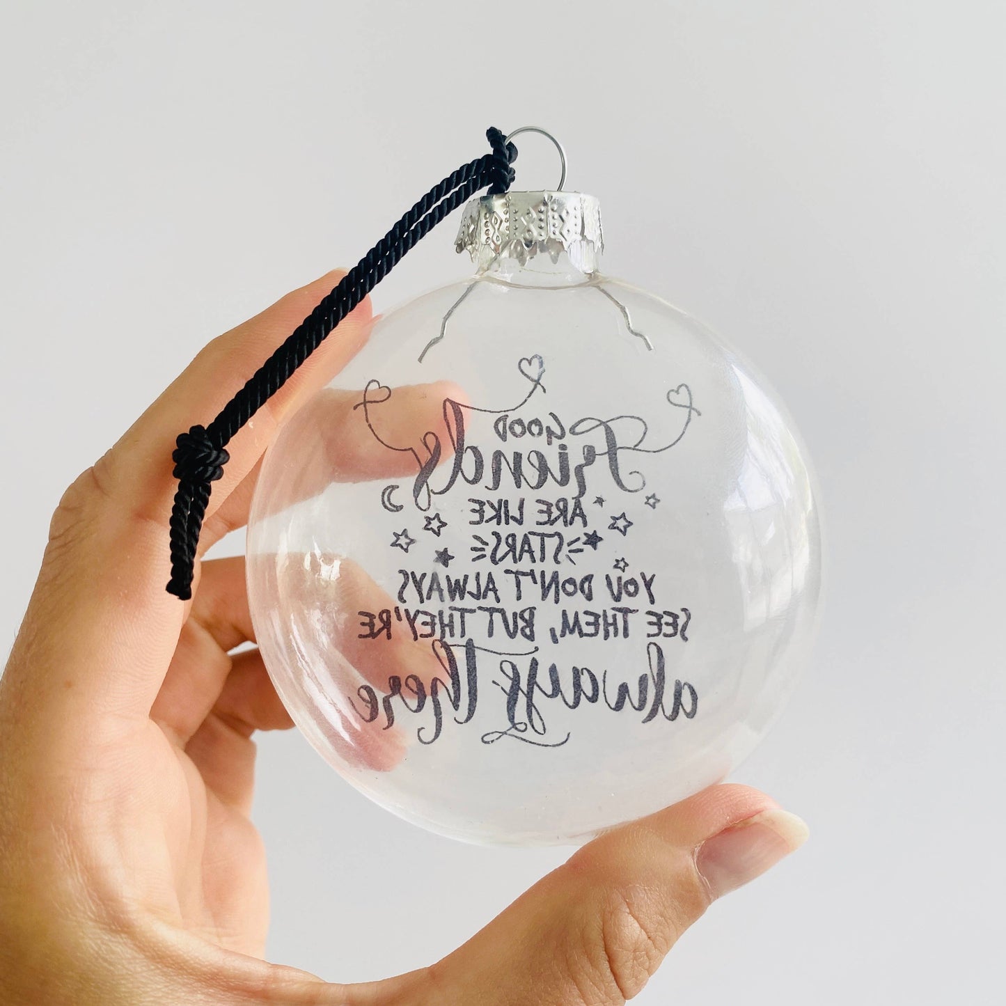 Friends Are Like Stars See-Through Glass Holiday Ornament
