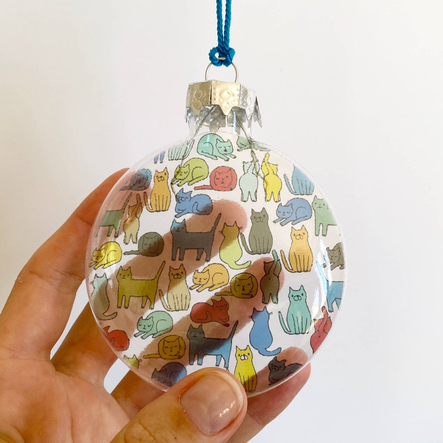 Cat Collage See-Through Glass Holiday Ornament