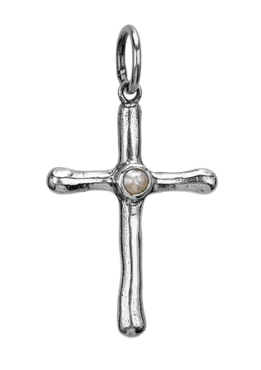 Waxing Poetic - Cross with Pearl Pendant