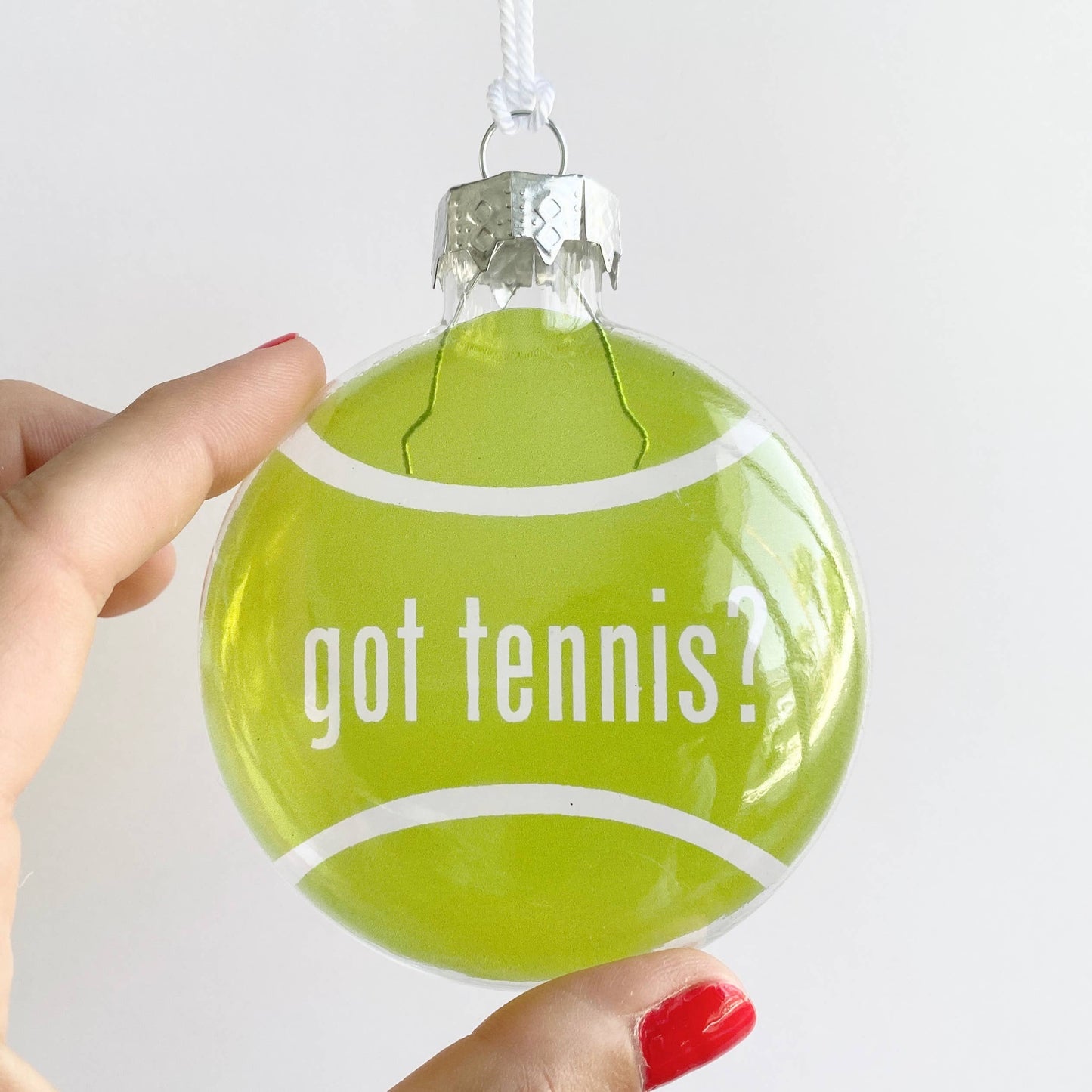 Got Tennis? See-Through Glass Holiday Ornament