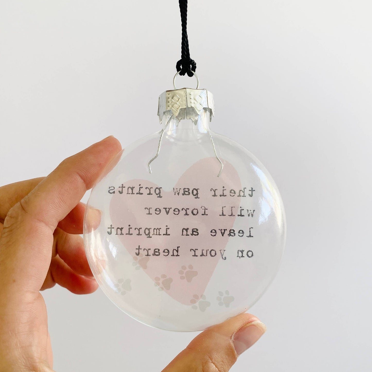 Paw Prints See-Through Glass Holiday Ornament