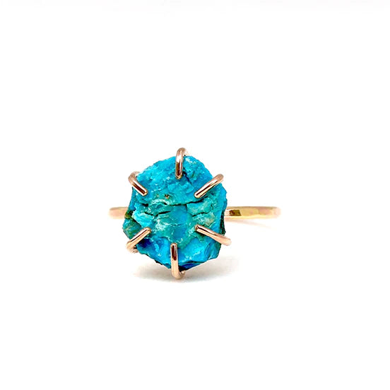 Raw Chrysocolla Stacker Ring