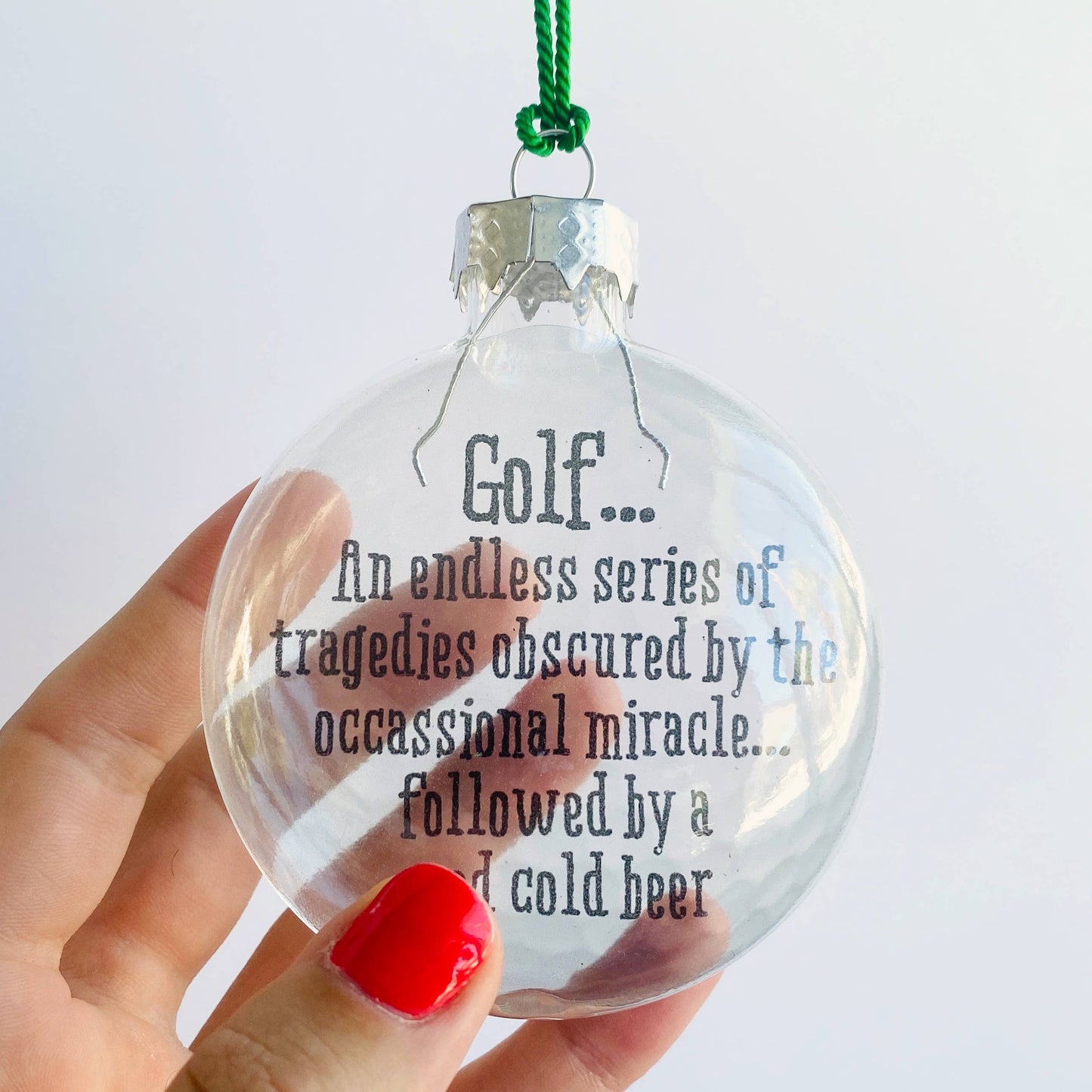 Golf Tragedies See-Through Glass Holiday Ornament