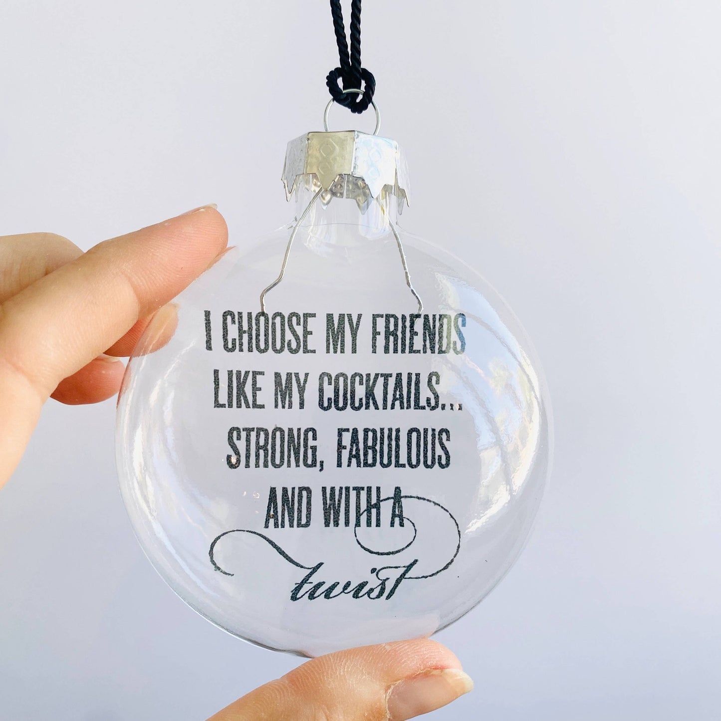 Friends With A Twist See-Through Glass Holiday Ornament