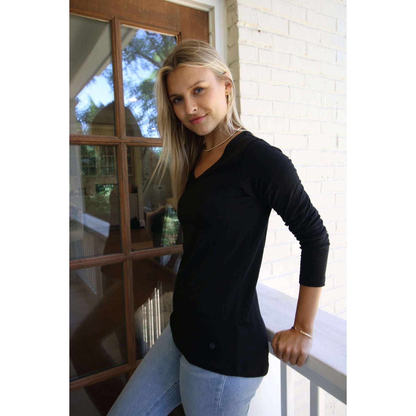 Long Sleeve CYA V-Neck Slub Tee