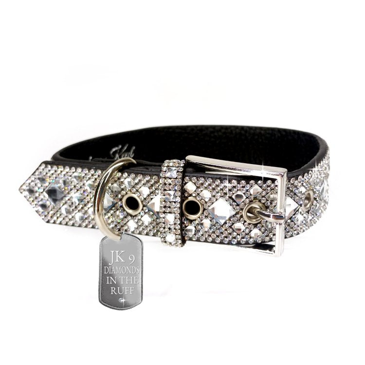 Diamonds in the Ruff Silver Dog Collar