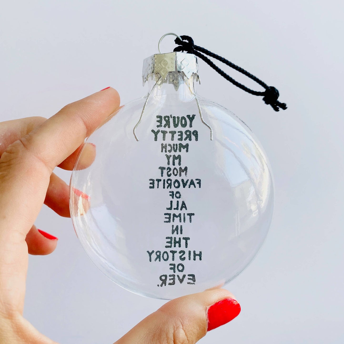 History Of Ever Stacked See-Through Glass Holiday Ornament