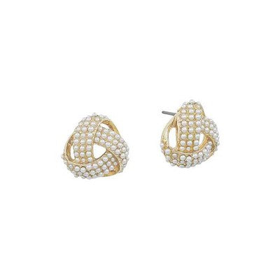Pearl Love Knot Earrings