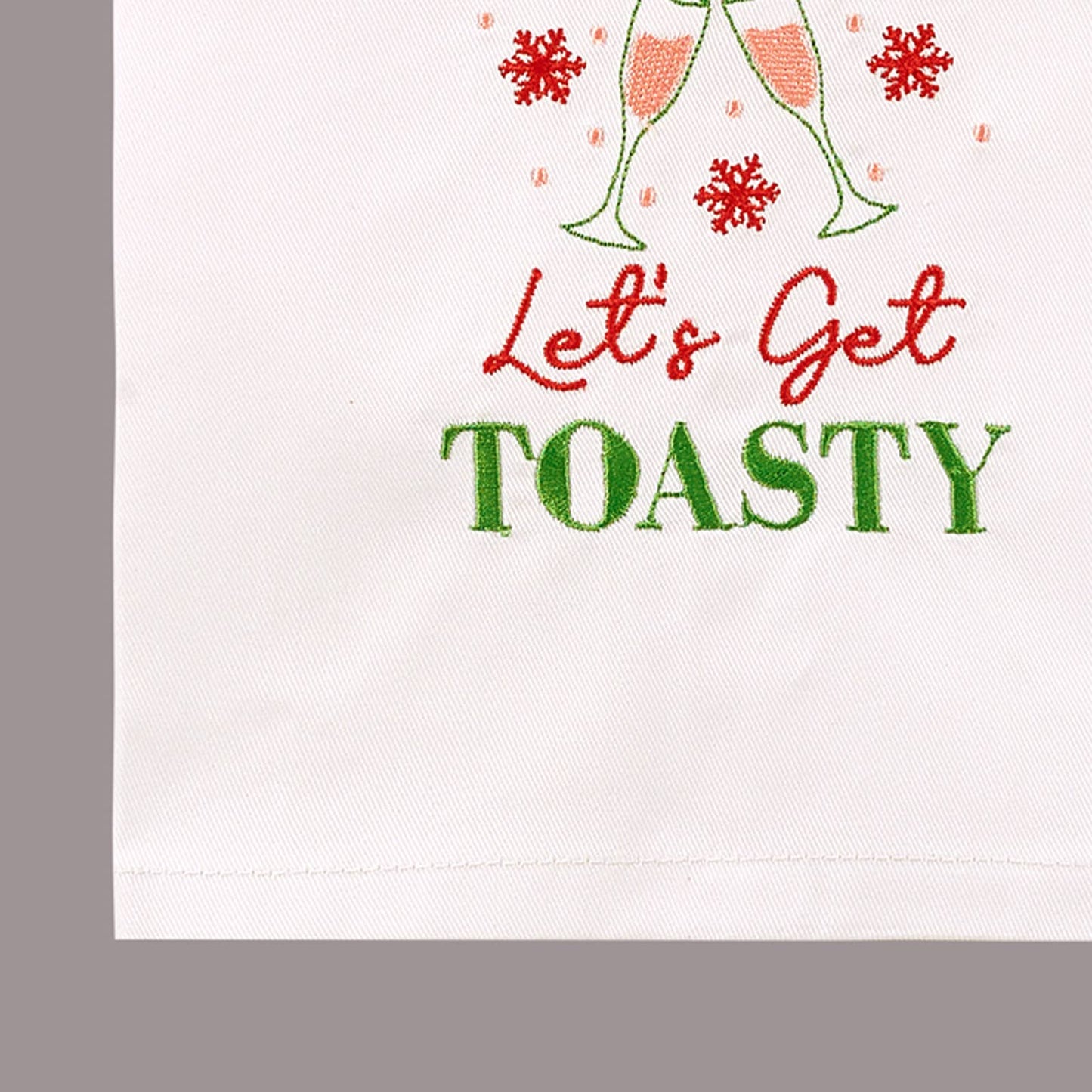 Let's Get Toasty Embroidered Kitchen Towel