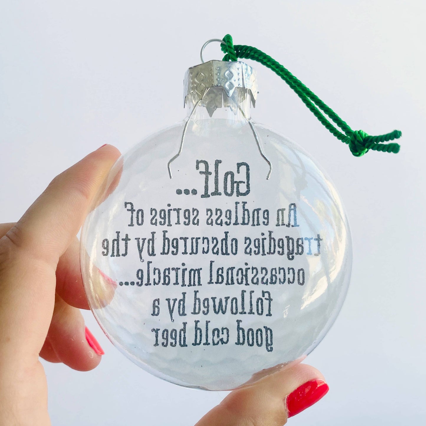 Golf Tragedies See-Through Glass Holiday Ornament