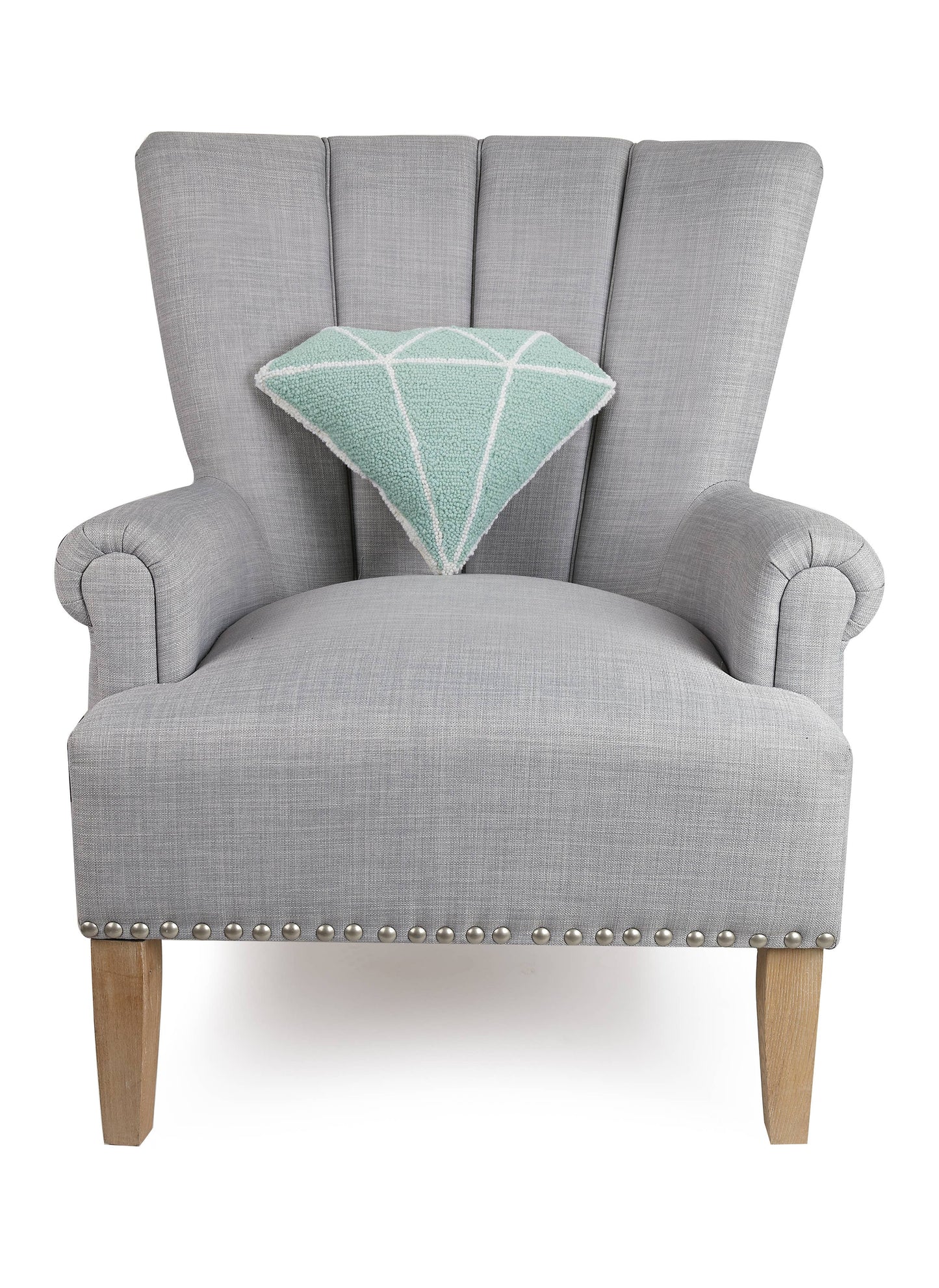 Blue Diamond Shaped Hook Pillow