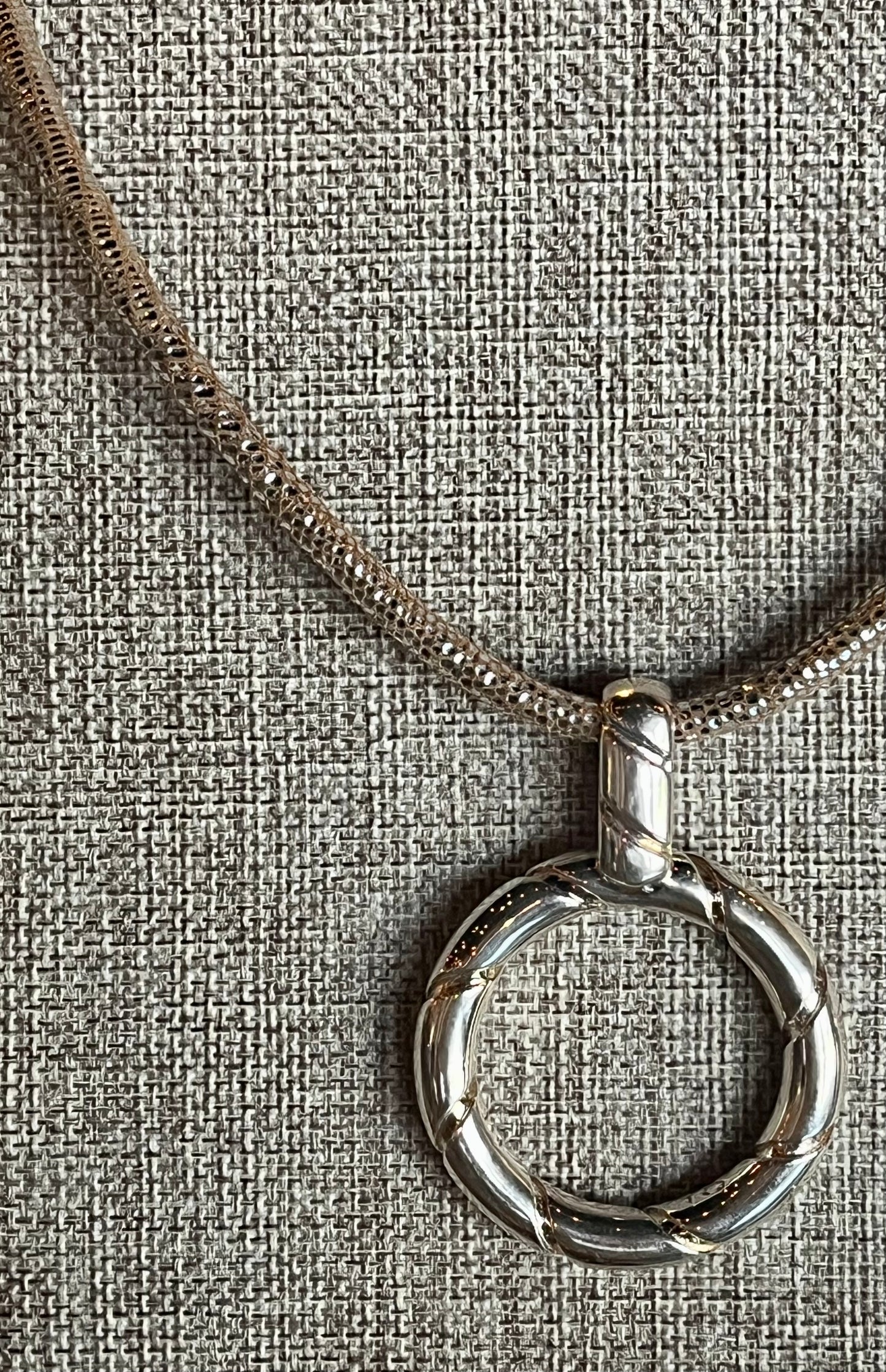 Simon Sebbag - Waxed Linen Necklace with Grooved Pendant
