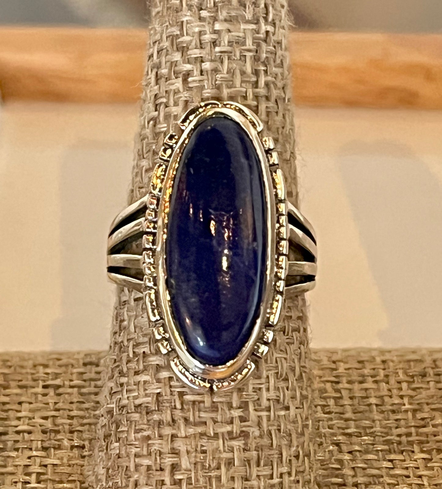 Bezel-set Lapis Ring