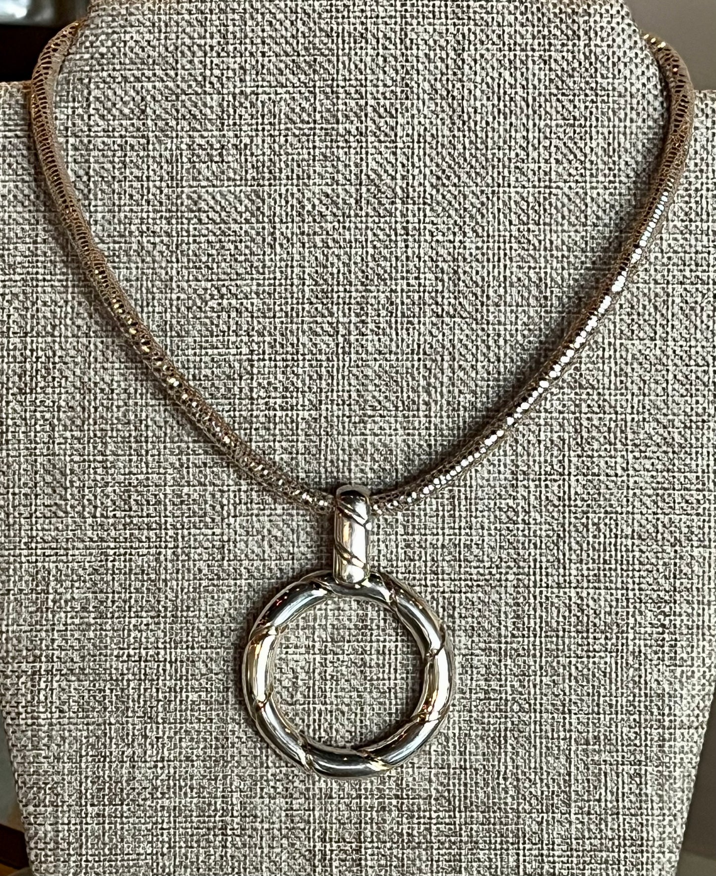Simon Sebbag - Waxed Linen Necklace with Grooved Pendant