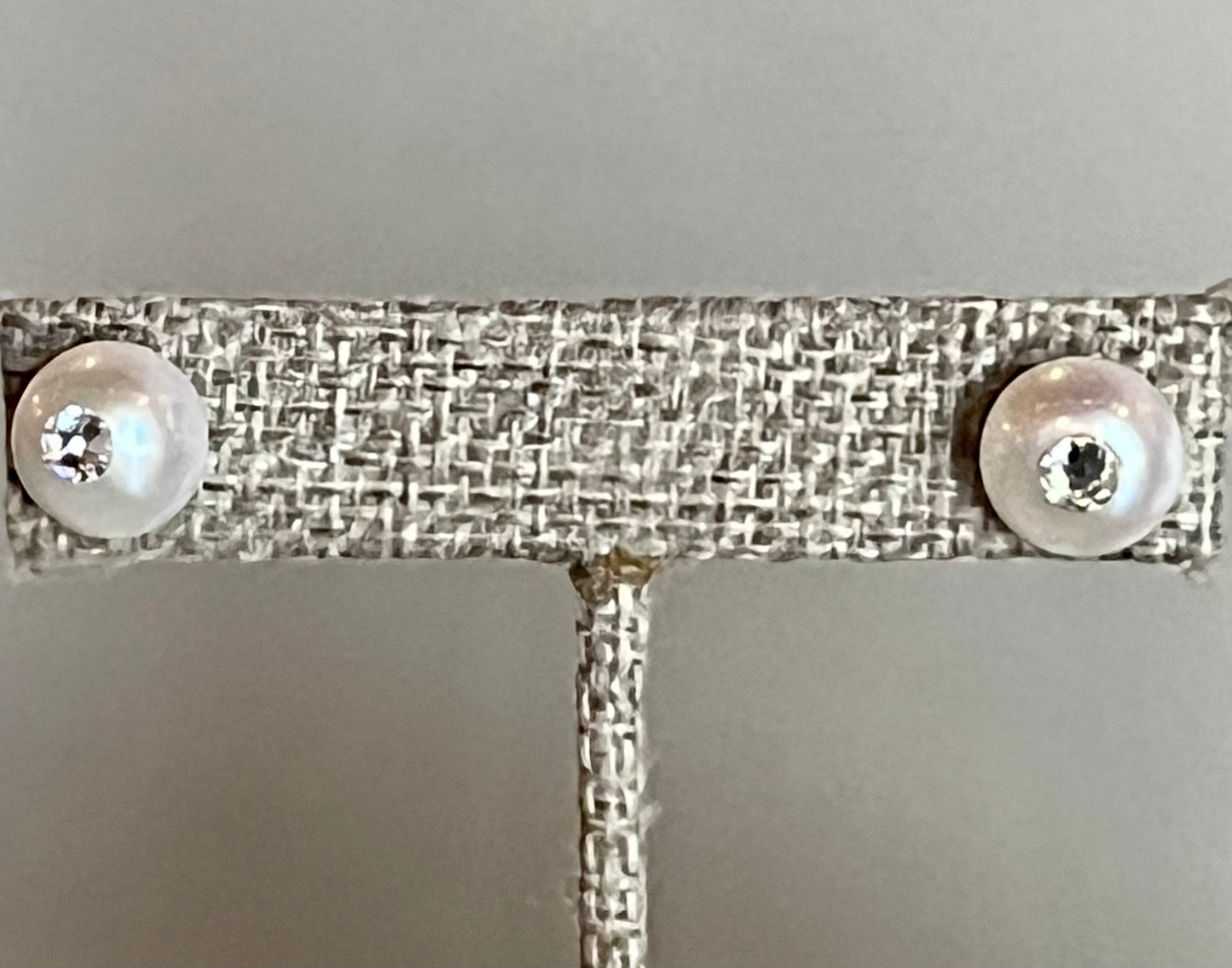 Pearl Stud with CZ Accent