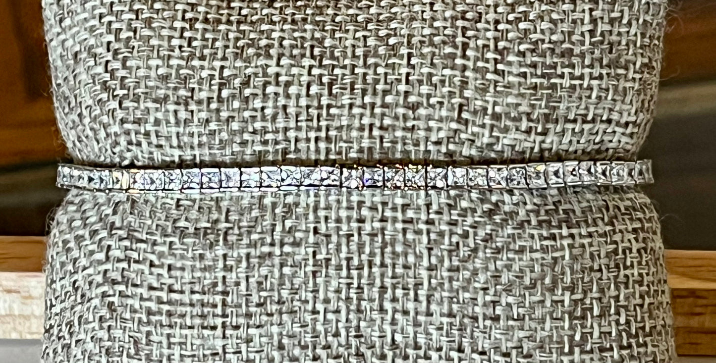 Large Sterling Silver Tennis Bracelet