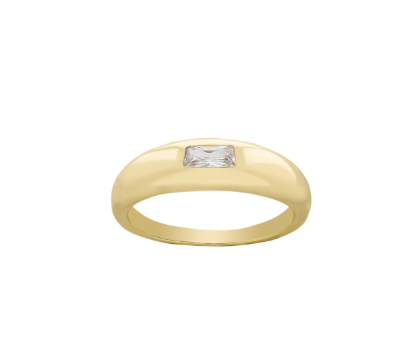 Small Dome with CZ Ring
