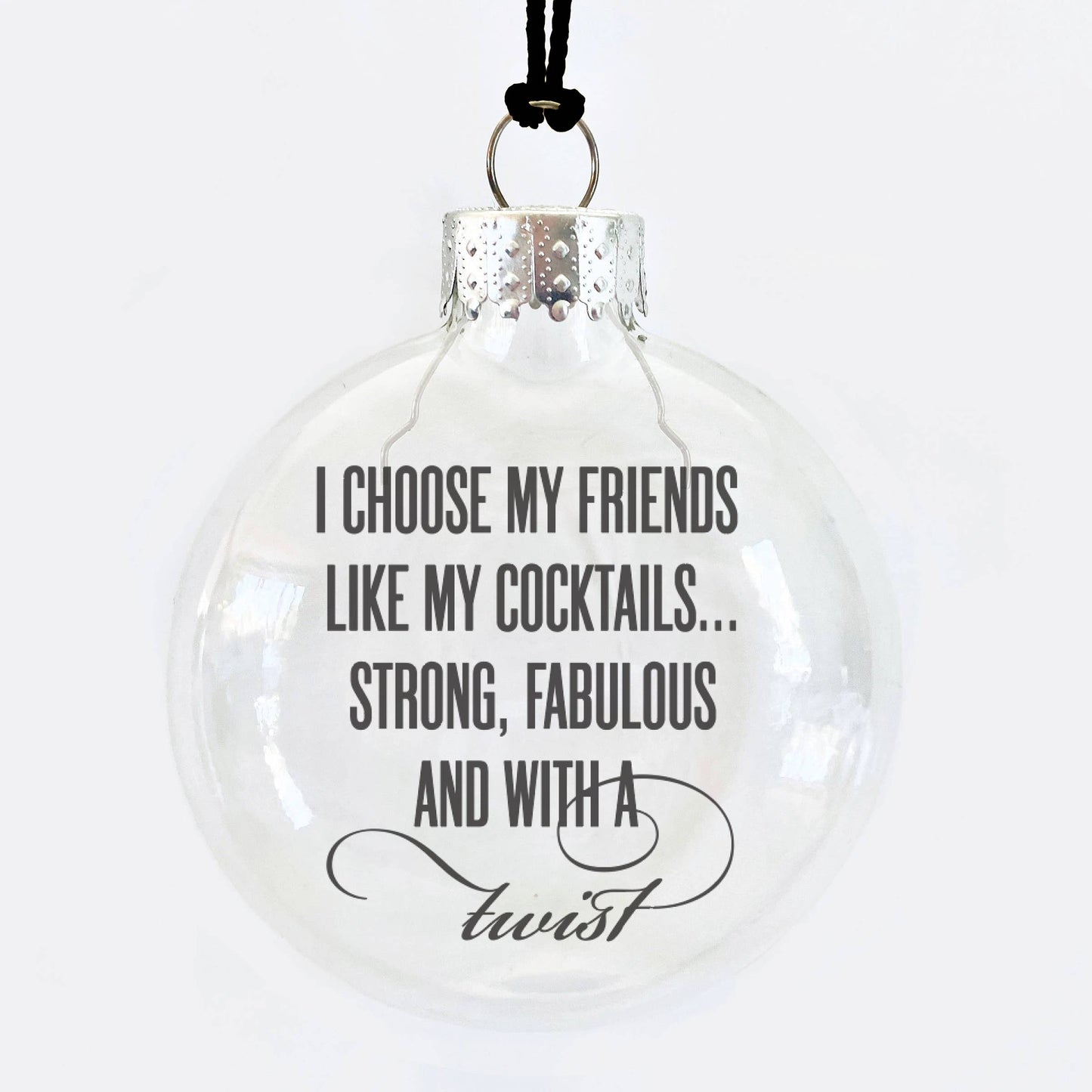 Friends With A Twist See-Through Glass Holiday Ornament