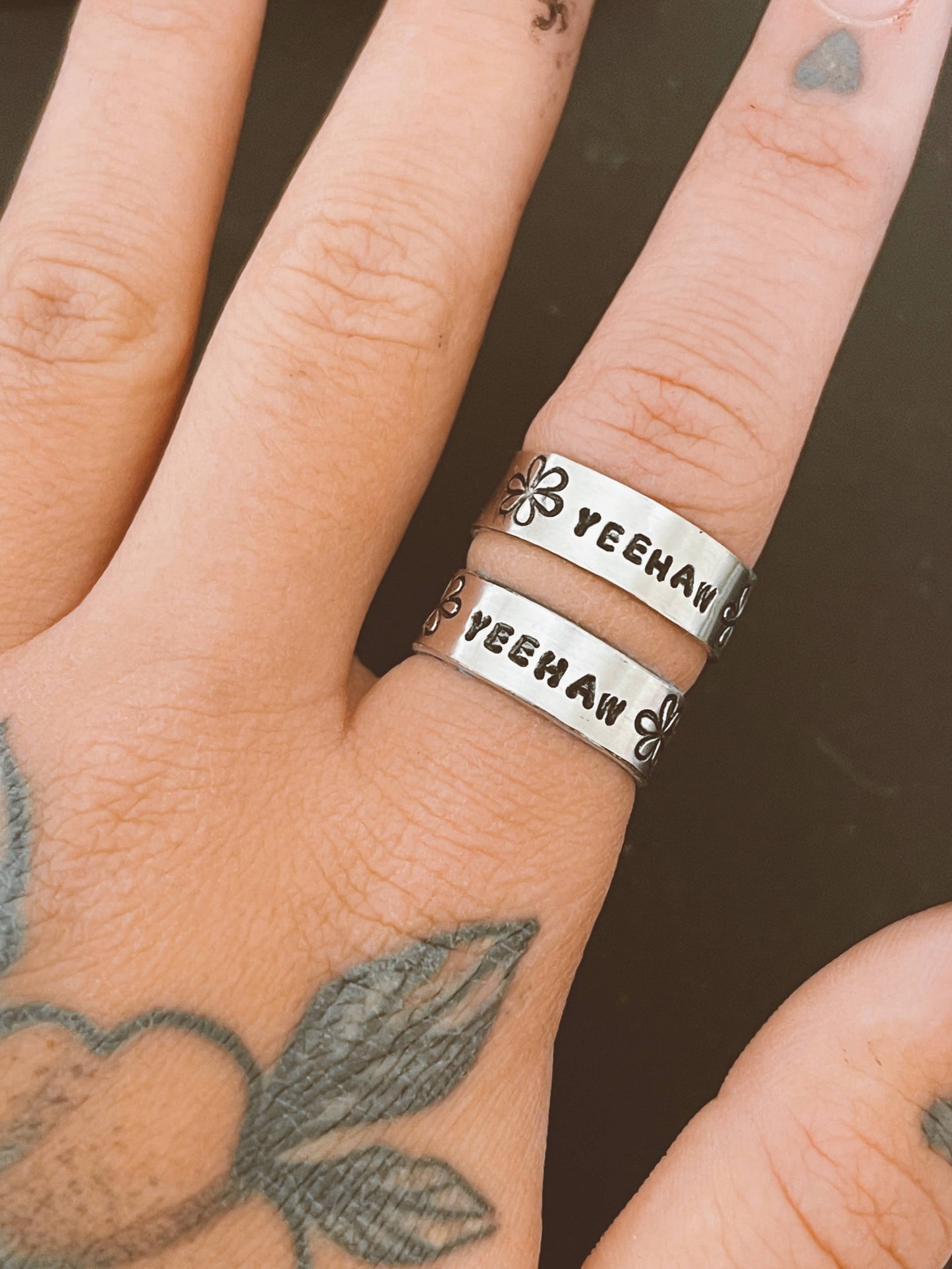 floral yeehaw ring