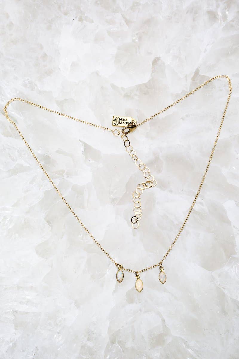 Raindrops Necklace - White Opal