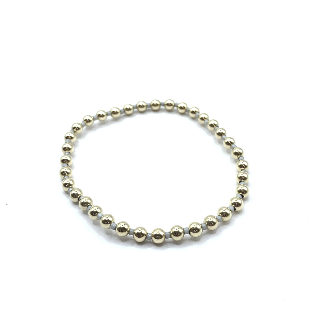3mm Color Crush Light Gray & Gold Waterproof Bracelet