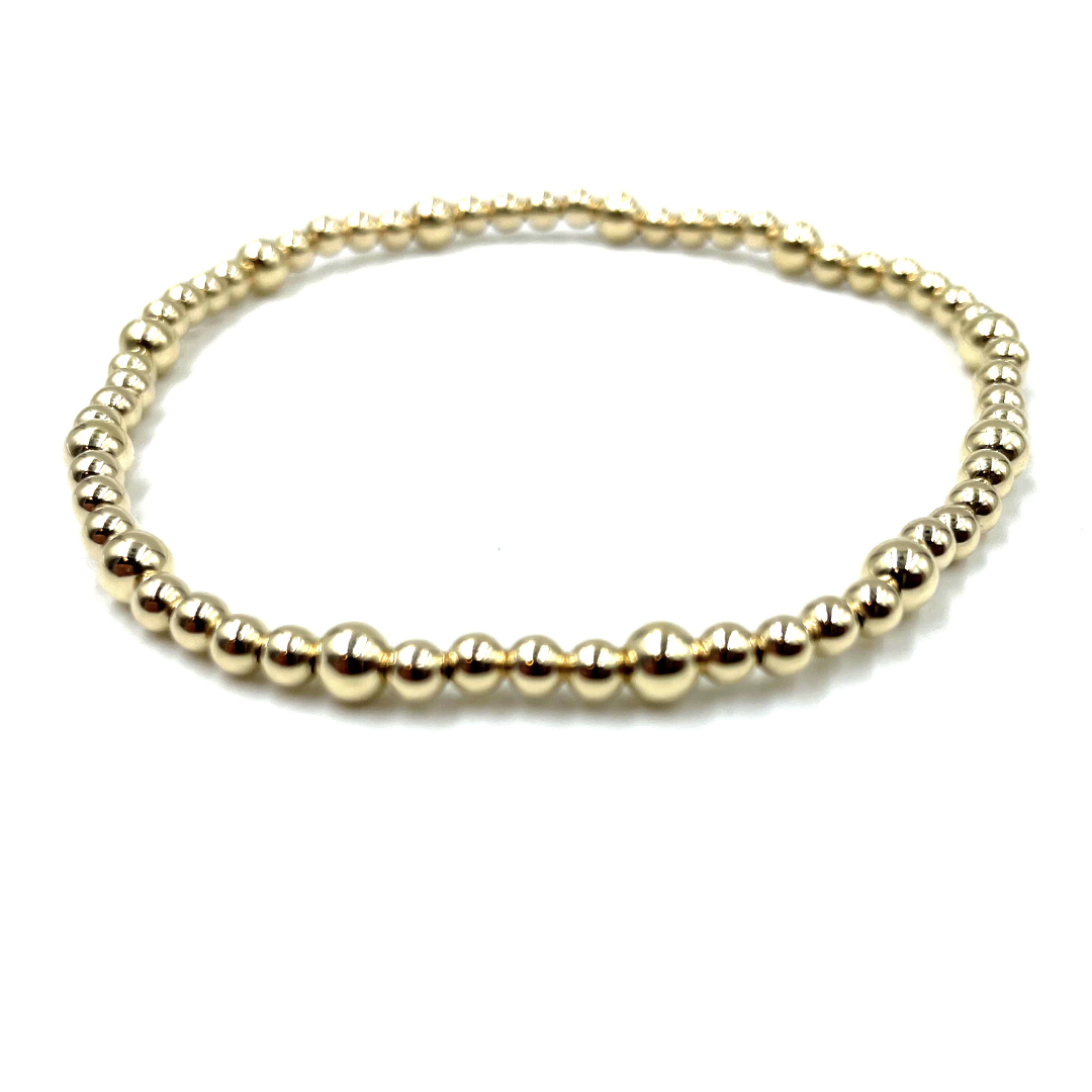 Karma 3mm 4mm Beaded Simple Stretch Bracelet
