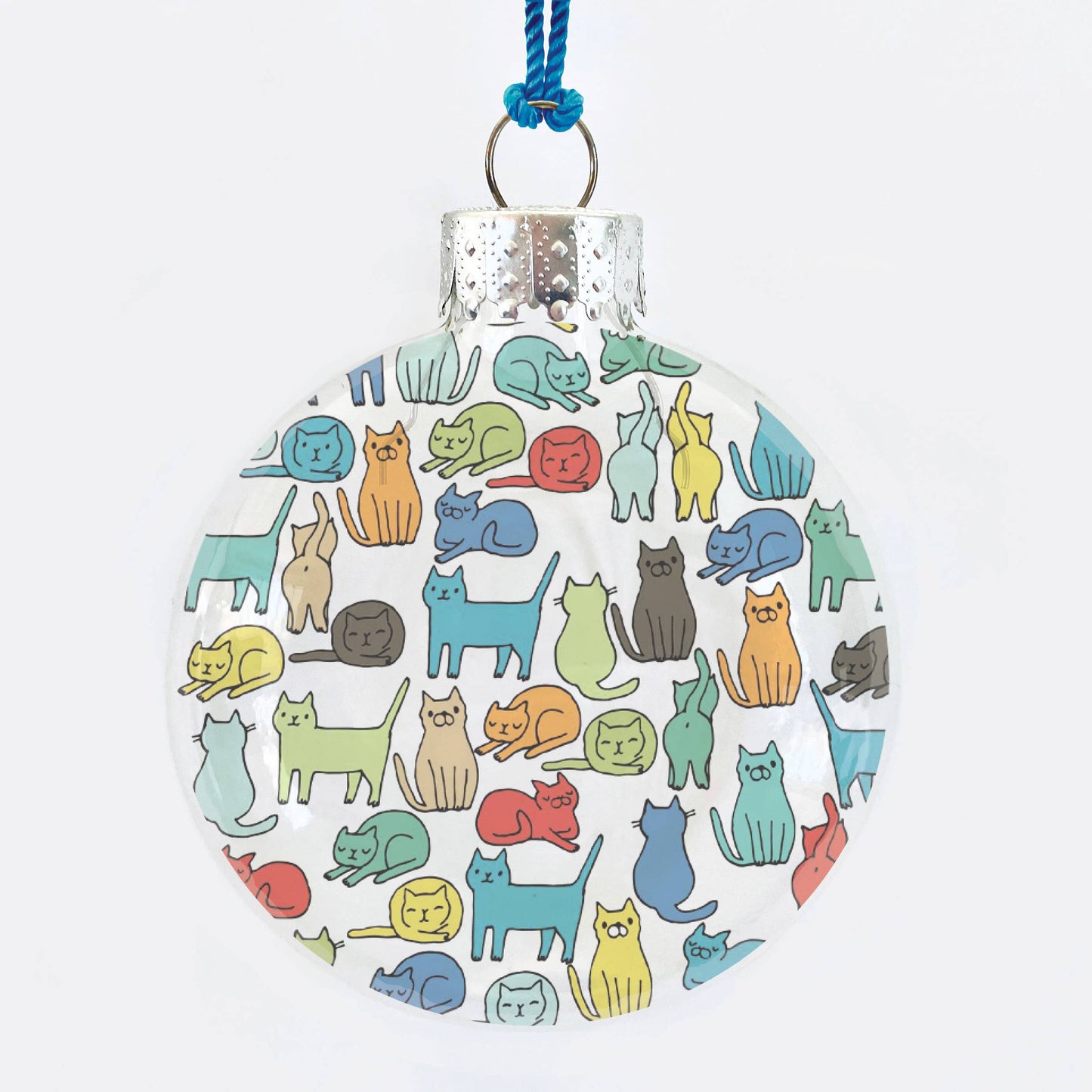Cat Collage See-Through Glass Holiday Ornament