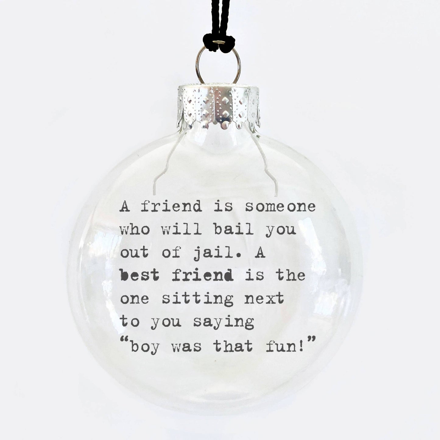Jail Friendship See-Through Glass Holiday Ornament