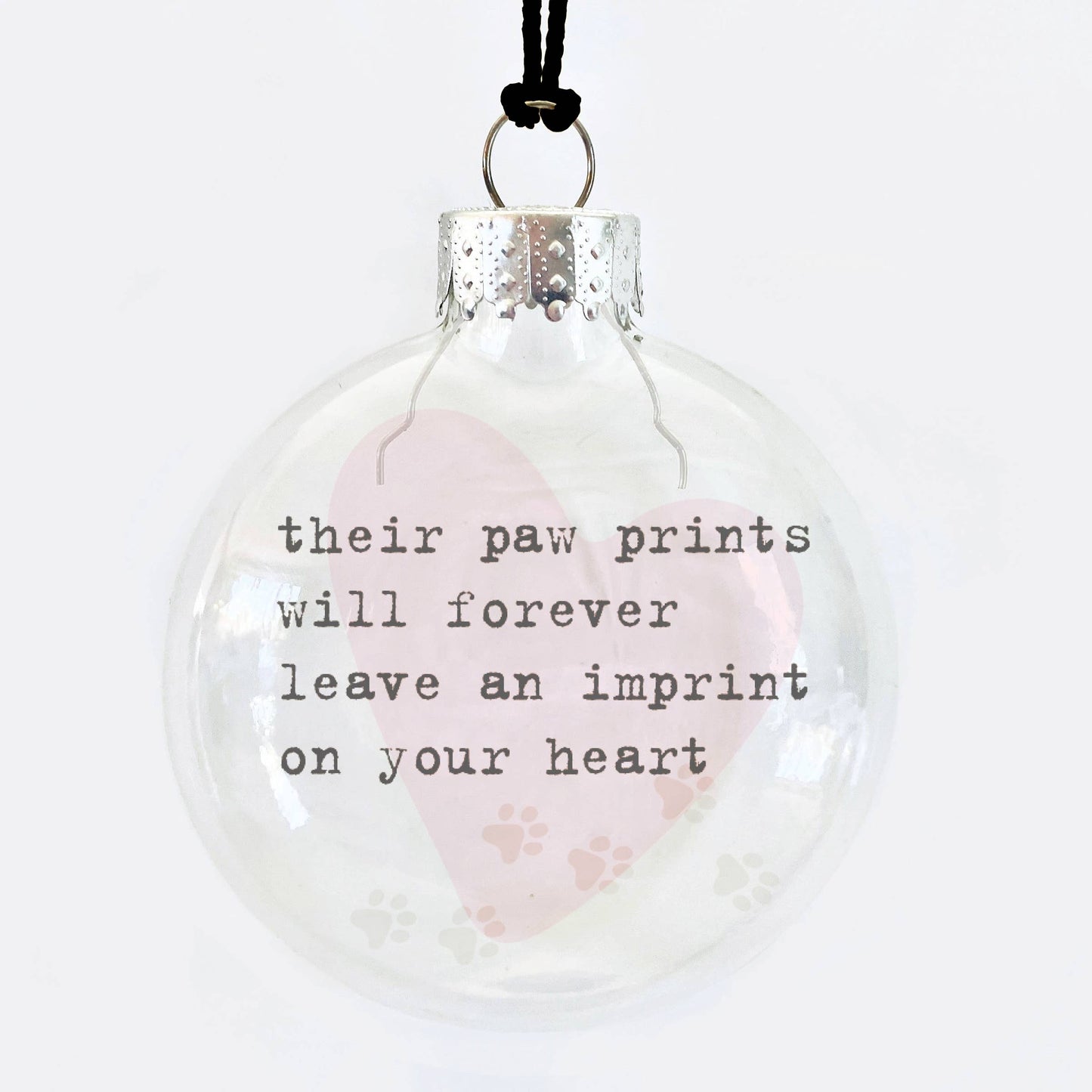 Paw Prints See-Through Glass Holiday Ornament