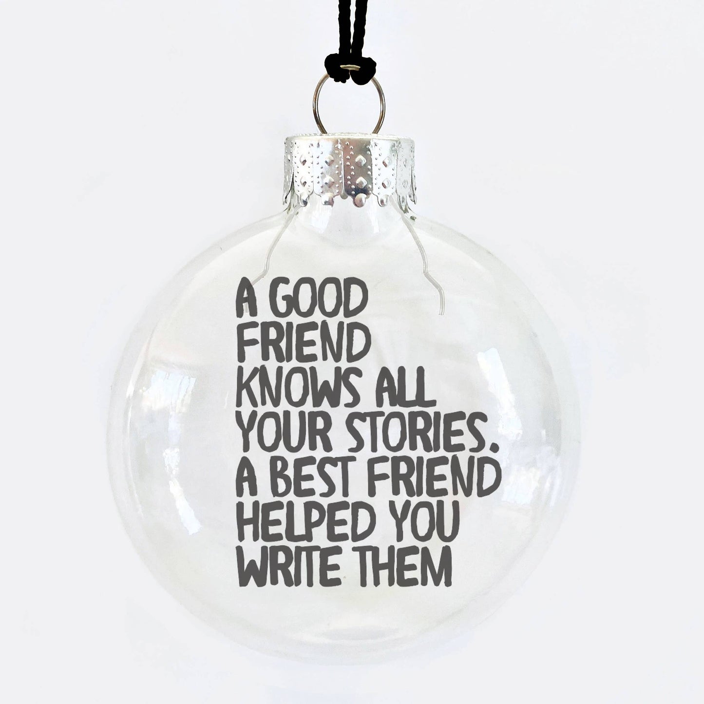 Best Friend Stories See-Through Glass Holiday Ornament