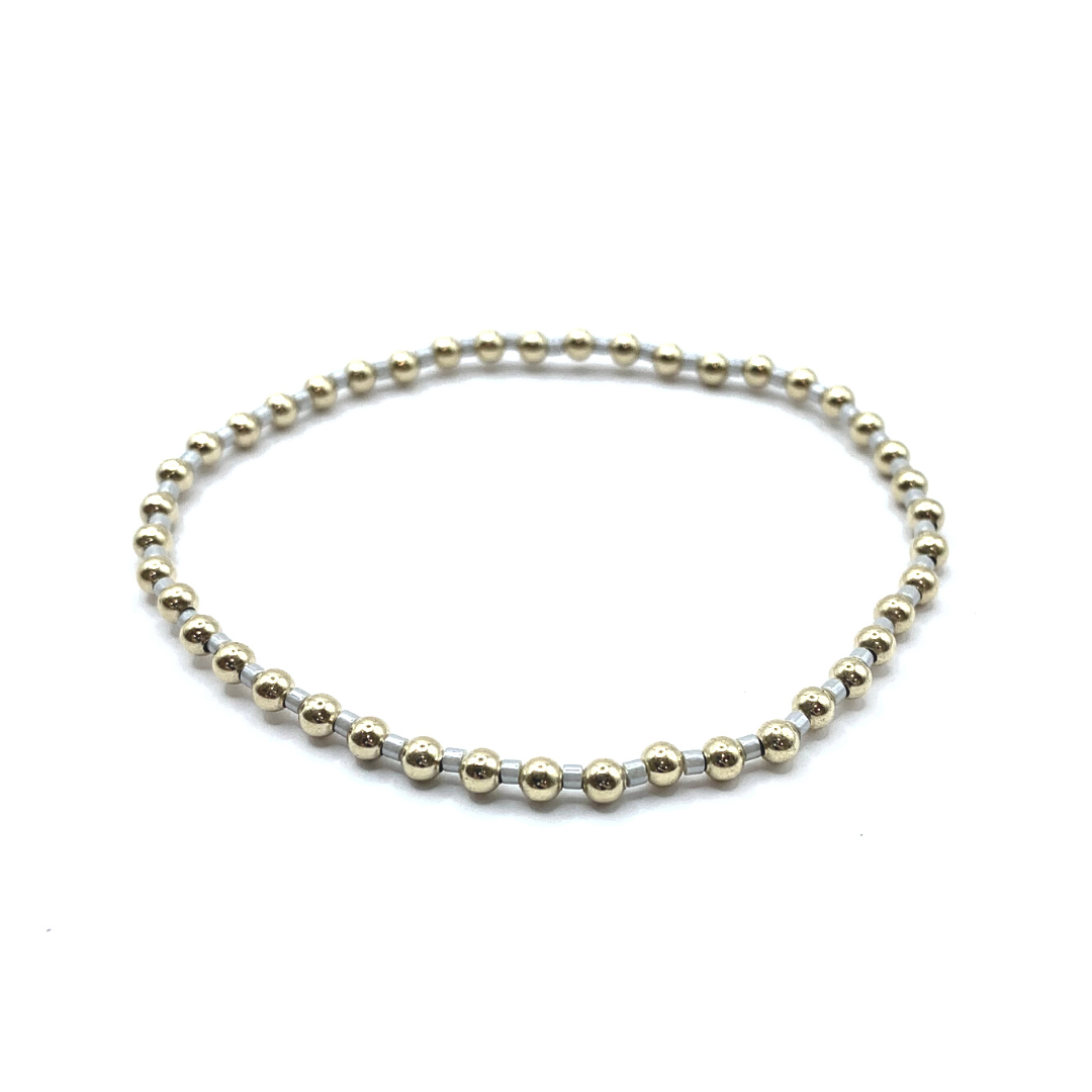 3mm Color Crush Silver & Gold Waterproof Bracelet 7"