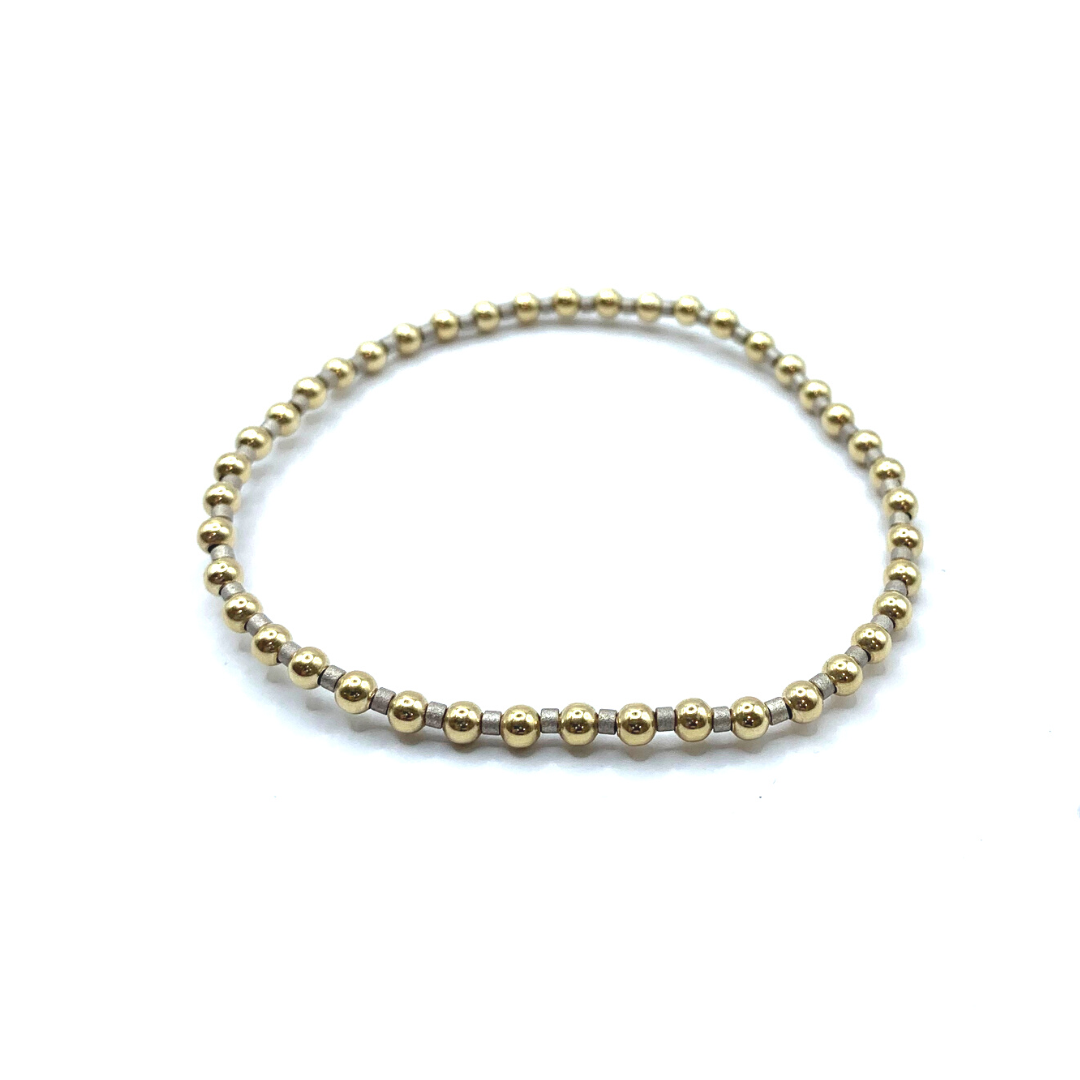 3mm Color Crush Pewter & Gold Waterproof Bracelet