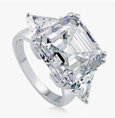 Large Asscher Cut CZ Travel Ring