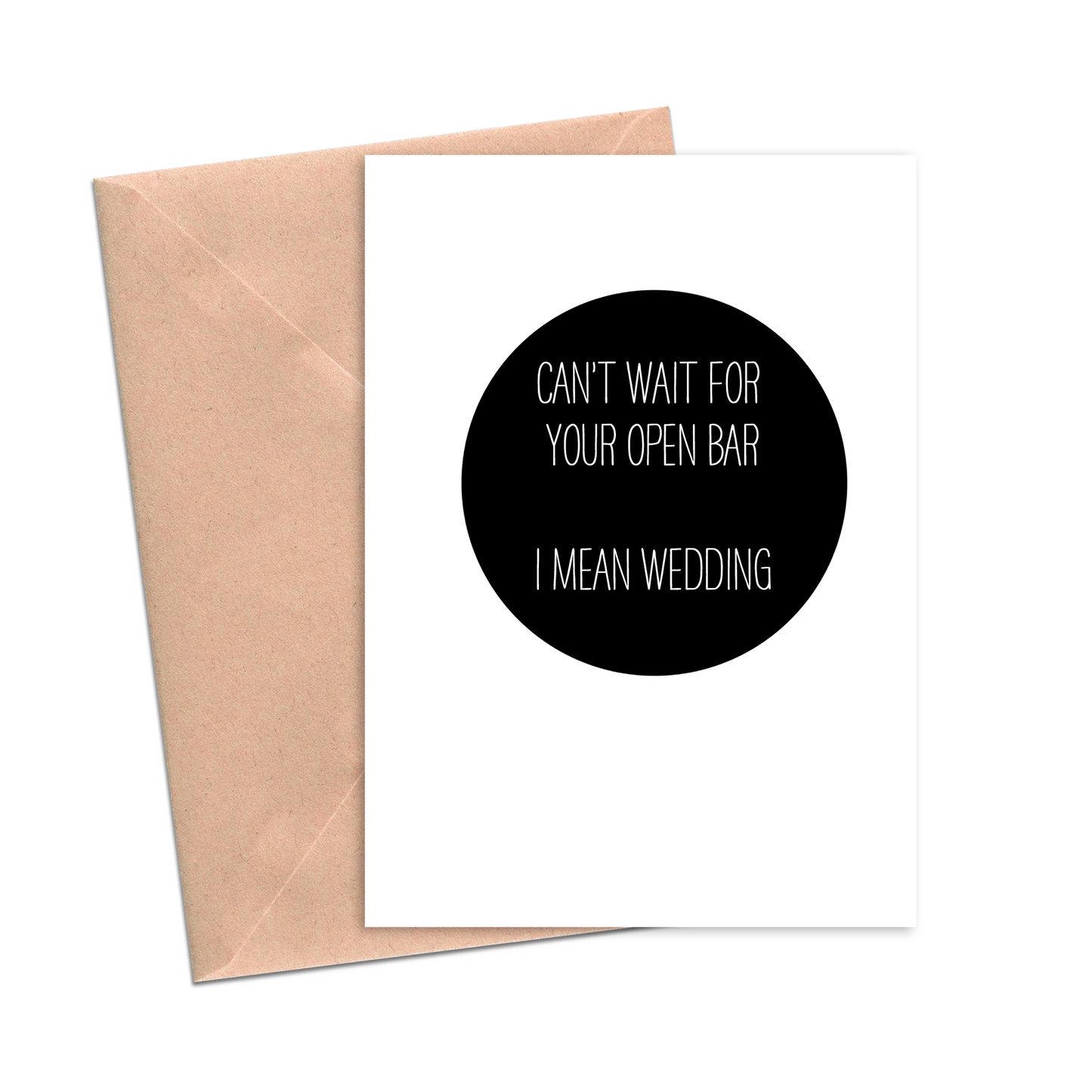 Open Bar Funny Wedding Card