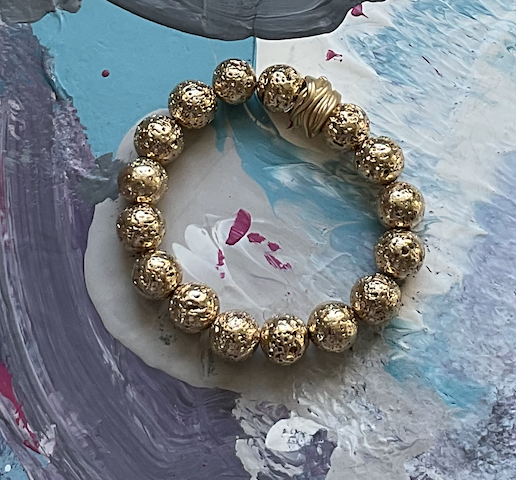 Gold Lava Rock Bracelet