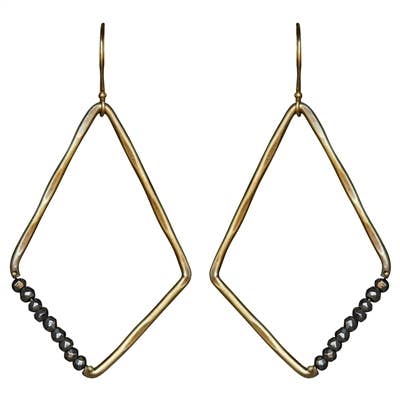 Aurora Earring - Kite with Stones, Pyrite