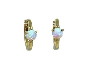 Gold Huggie with Opalite Stone