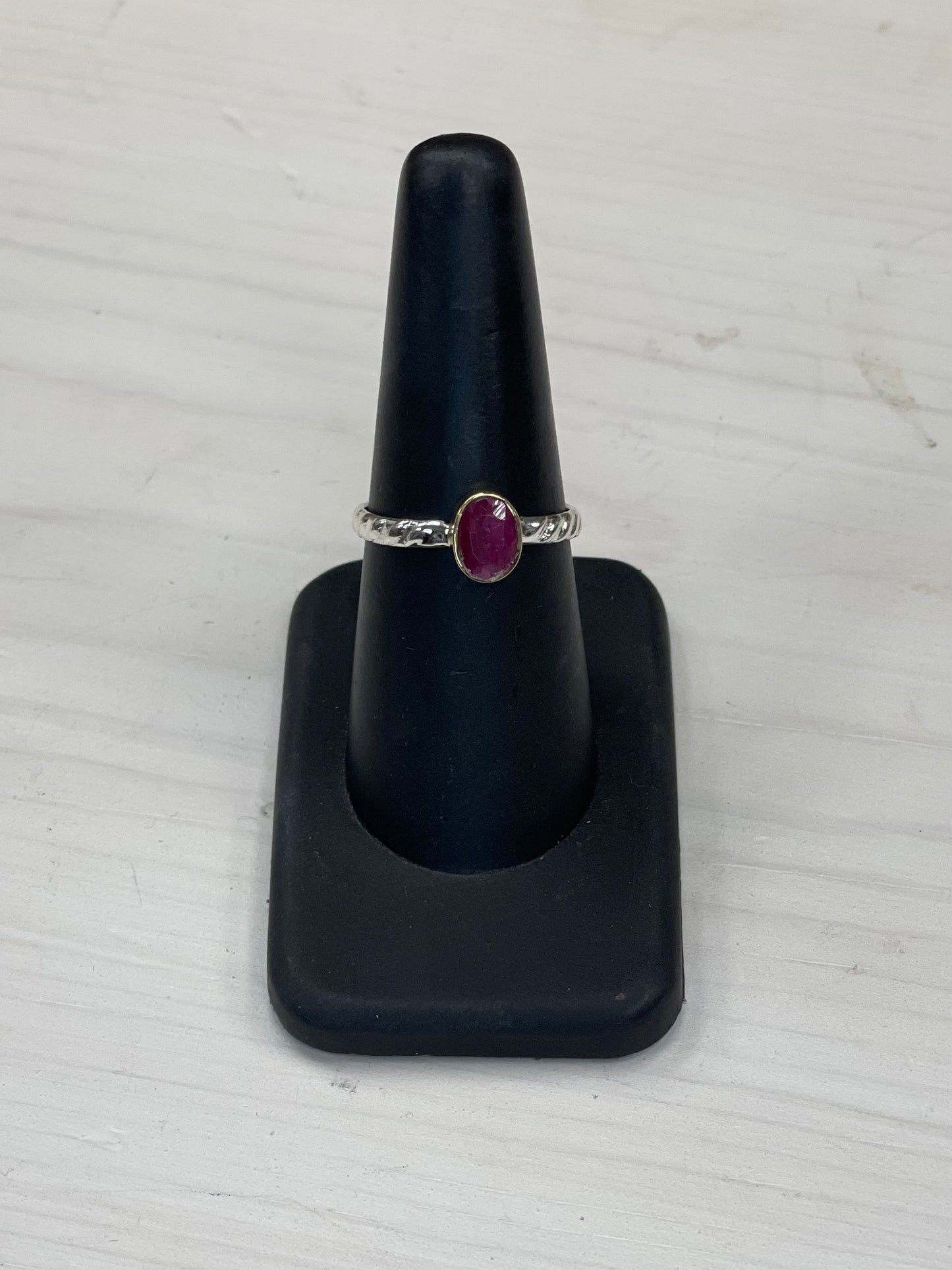 Birthstone Mixed Metal Ring