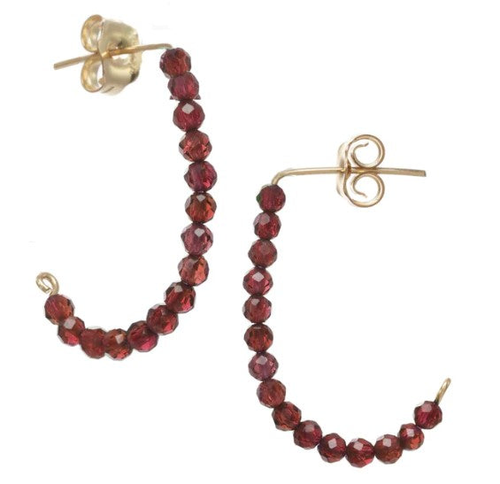 Precious Stones Hoop Earrings