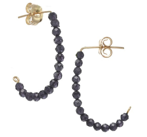 Precious Stones Hoop Earrings