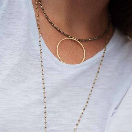 Erin Gray - Circle of Love Pyrite Necklace