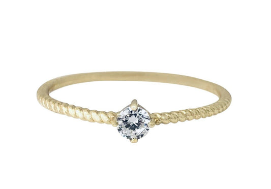 Twist Band with CZ Ring