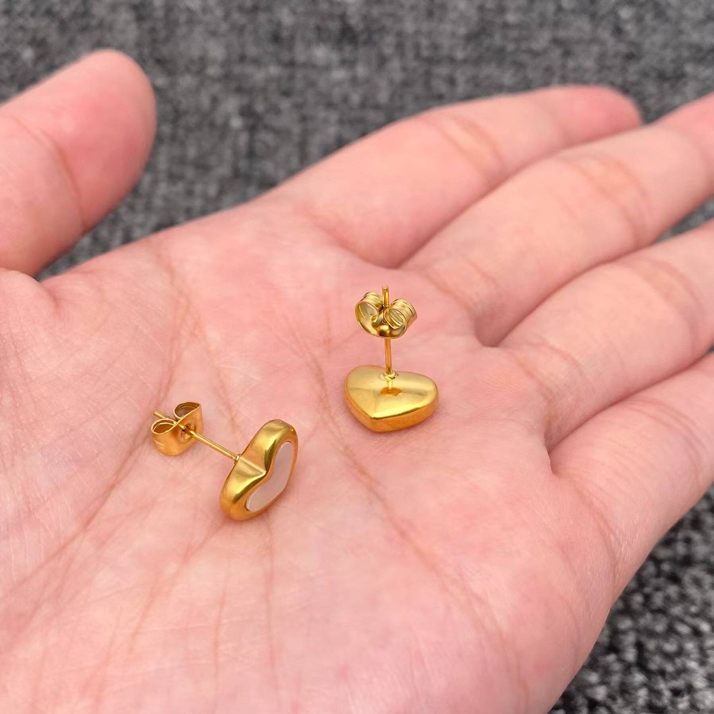 MOP Heart Stud Earrings