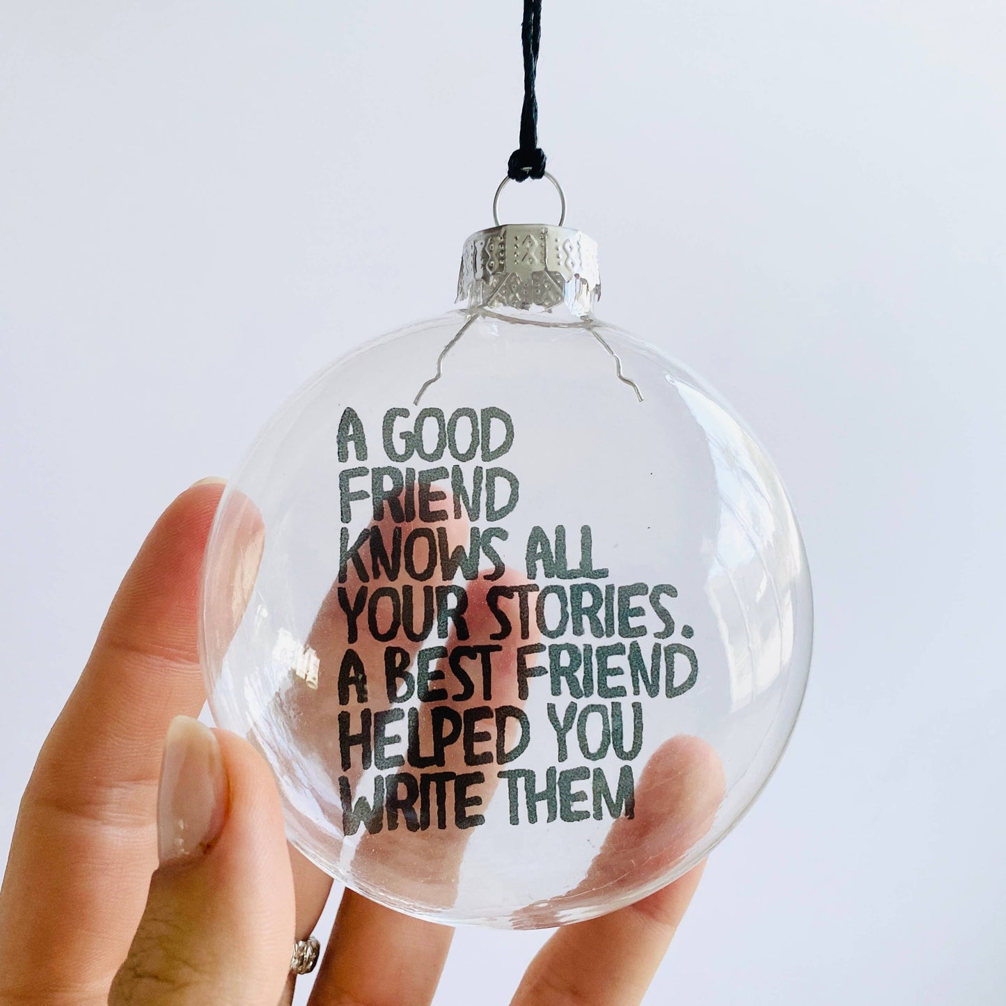 Best Friend Stories See-Through Glass Holiday Ornament