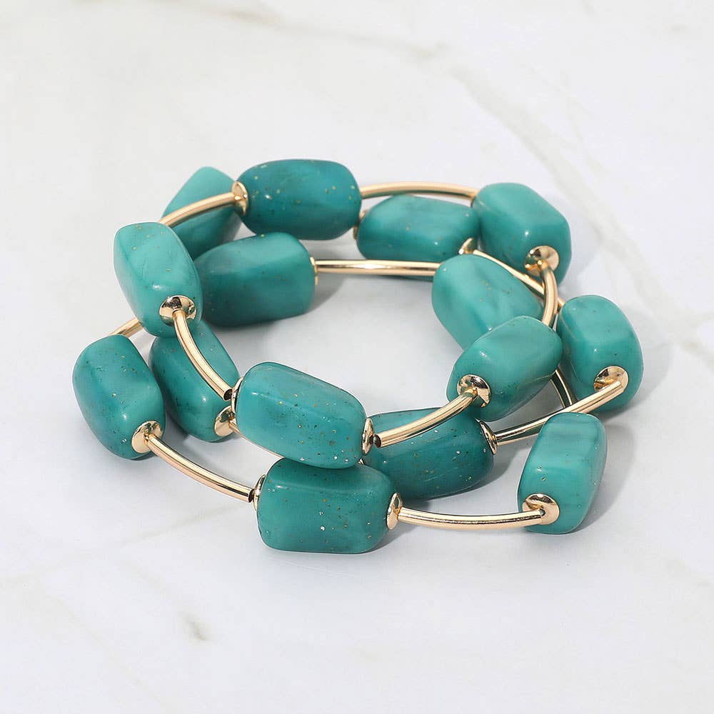 Speckled Resin Stretch Bracelet Stack