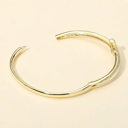 CZ Pave' T-bar Hinged Bracelet