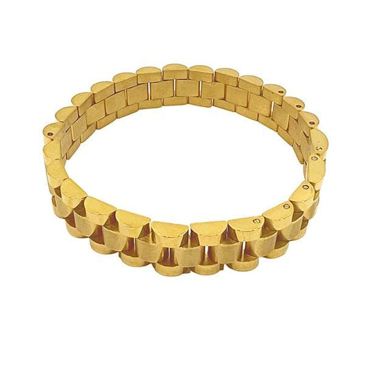 Stainless Steel 'Watch' Bracelet: Gold Plated