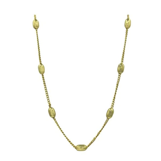Gold Filled Necklace with Oval Beads
