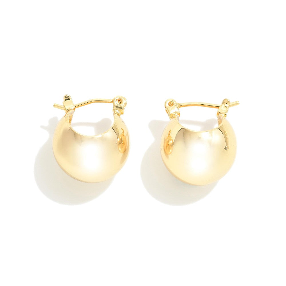 Gold Dipped Huggie Hoop Sphere Earrings